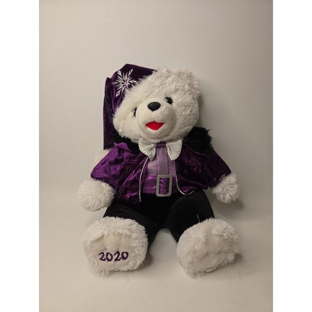 2020 Christmas Snowflake Teddy Bear White Boy 20” Purple Outfit